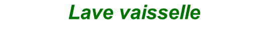 Lave vaisselle